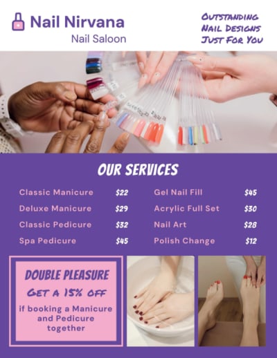 Price List Nail Salon  zq2djpuyae  Side 1 Image